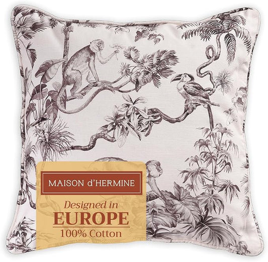 Maison d' Hermine Throw Pillow Covers 100% Cotton (20" x 20" - Pack of 1)