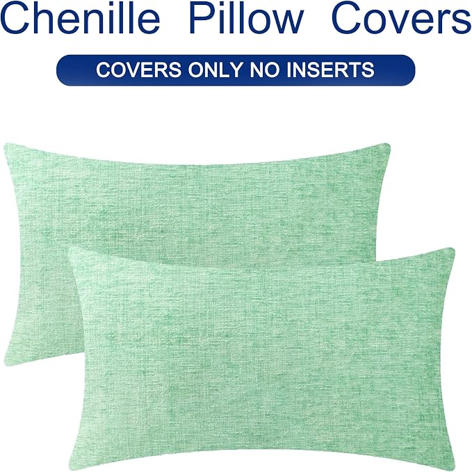 CaliTime Decorative Couch Throw Pillow Covers 20 X 12 Inches Grey Green