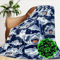 GEULAY Shark Blanket for Kids, Shark Toys, 40x60 Inches | Gifts for 2-8 Year Old Boys, Toddler Blankets for Boys, Small Fleece Throws for Travel Car Airplane, Ocean Blue Room Decor