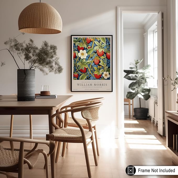 Poster Master Owl Print - William Morris Poster - Flower & Animal Illustration - Botanical Exhibition Wall Design - Floral Bird Artwork - Aesthetic Office or Bedroom Decor - 18x24 UNFRAMED Wall Art
