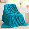 BEDELITE Jewel Blue Throw Blanket for Couch, Soft Gifts for Women, 50 * 60 | 3D Jacquard Decorative Fleece Blanket, Super Soft Plush Throws, Cute Birthday Gift for Women & Men, Suitable for All Seasons