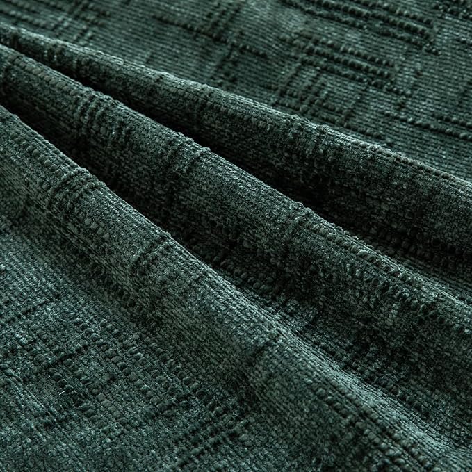 Yaertun Chenille Throw Pillow Covers 22x22 Inch Set of 2 Textured Broadside Soft Cozy Velvet Pillow Covers Modern Farmhouse Boho Decorative Pillow Cases for Couch Bed Sofa Livingroom Dark Green