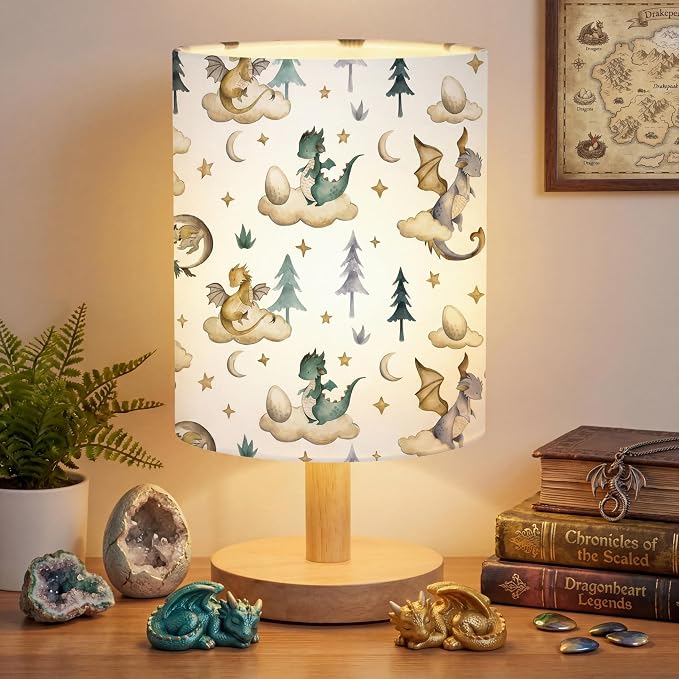 VIHOSE Cute Dragon Kids Table Lamp for Bedroom Kids Lamps for Girls Room