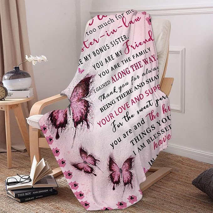 Sister in Law Gifts for Christmas, Sister in Law Birthday Gifts, Mothers Day for Sisters Inlaw Blanket, 80"x60"