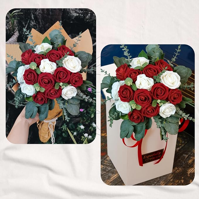 60Pcs 3 Kinds Mixed Eucalyptus Stems Artificial Silver Dollar Eucalyptus Leaves Picks, Seeded Faux Greenery Stems Bulk for Centerpieces Wedding Bouquets Floral Arrangement Home Decor