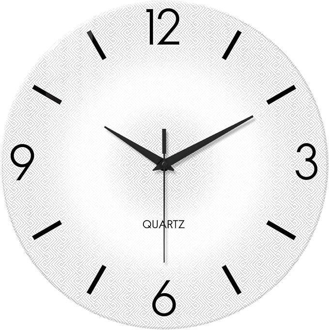 XFM Modern Simple Wall Clock 16 Inch White Minimalist | Silent Non-Ticking Battery Operated Big Size Simple Analog Decorative for Living Room Kitchen Office Decor