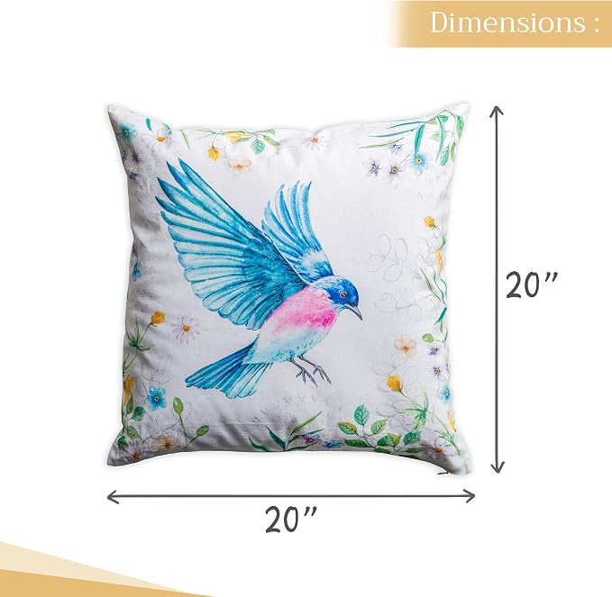 Maison d' Hermine Throw Pillow Covers 100% Cotton (20" x 20" - Pack of 1)