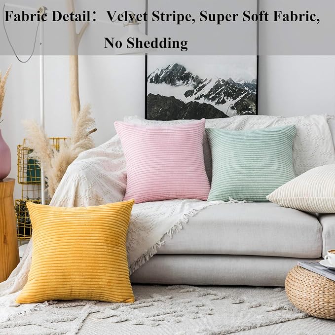 Home Brilliant Decorative Pillow Covers for Couch Set of 2 16x16 Throw Pillow Covers Sofa Bench Sage Green, 40cm, 16 x 16 Inch, Mint