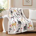 BlessLiving Throw Blanket, Dane White Black Dog Animal, 60x80 Inches | sherpa fleece fabric, Great Dense Pet Blankets Puppy Lovers print, for couch or sofa, pet lovers, easy machine care