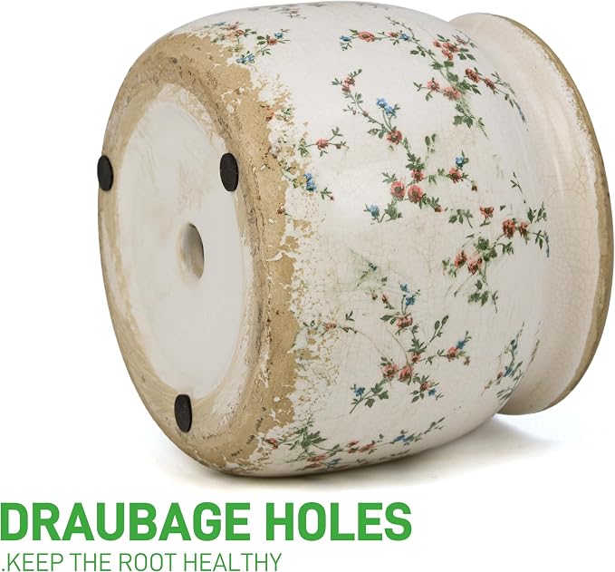 Dosayes Vintage Plant Pot,6.29 inch Ceramic Flower Pot with Drainage