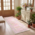 2x6 Hallway Runner Rug Non Slip Forest Nursery Runners Washable Stain Resistant Fairy Tale Whimsical Long Runner Carpets Girls Room Purple Safari Animal Rugs for Living Room Kitchen Bedroom, Lavender