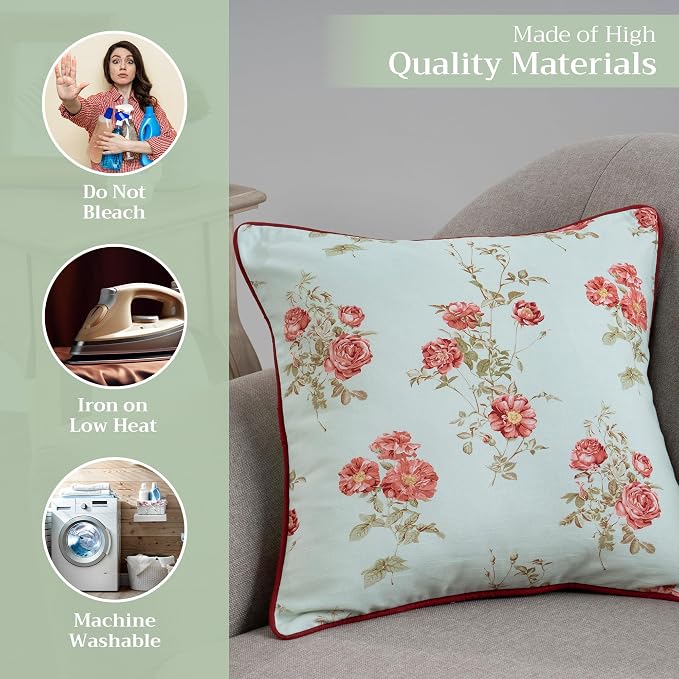 Maison d' Hermine Throw Pillow Covers 100% Cotton (18" x 18" - Pack of 1)