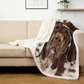 BlessLiving Throw Blanket, Dog, Twin | sherpa fleece fabric, Plush German Shorthair Pet Lovers Blankets print, for pet lovers, easy machine care