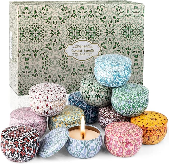 Alikiai Scented Candles for Women, Candles for Home Scented, 12 Pack Soy Wax Christmas Candles Set, Birthday Gifts for Women Best Friends Sister Colleague