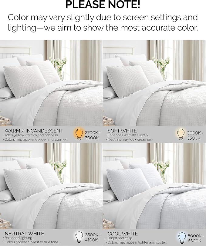 Southshore Fine Living, Inc. White Queen Quilt Bedding Set, Lightweight Bedding Quilts Queen Size Bedspread, Coverlet Full Size, Quilted Coverlet Bed Spread w/Pillow Shams, White Quilts Full Size
