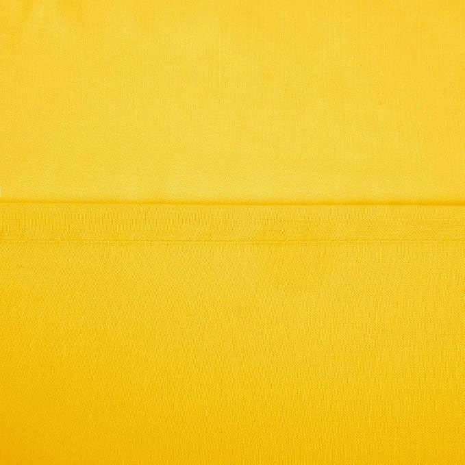 DWCN Yellow Sheer Curtains, Grommet Top Faux Linen Look Voile Semi Transparent Solid Window Sheer Curtains Drapes for Bedroom Living Room, Set of 2 Panels 52 x 102 Inch Long, Yellow