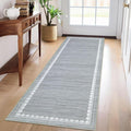 COZYLOOM 2x6 Hallway Runner Rug Machine Washable Area Rugs with Non Slip Backing, Modern Stain Resistant Non Shedding Mat Low Pile Foldable Thin Minimalist Carpet for Bedroom Entryway Kitchen, Grey