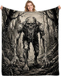 Aimego Scary Zombie Blanket, for Horror Fans, 50"x60" | Ultra-Soft Flannel Fleece Throw, All Seasons Cozy Leightweight Blanket for Sofa Bed Chair, Birthday Back to school Present