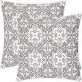 HWY 50 Grey Gray Decorative Throw Pillow Covers 18x18 Inch, Pack of 2 Embroidered Cotton Farmhouse Cushion Cover Pillow Case for Sofa Couch Living Room Bed Bedroon, Modern Pattern