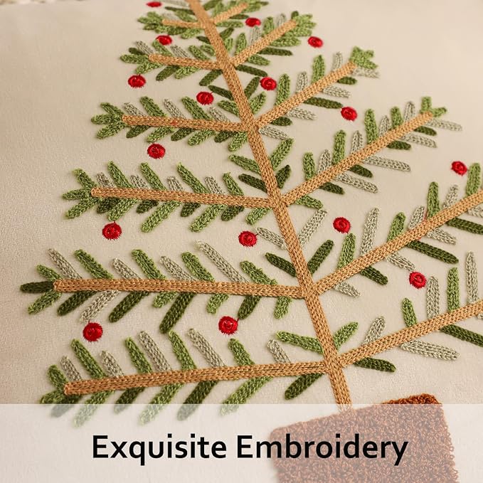 Christmas Pillow Covers 18x18 inch Set of 2 Green Xmas Tree