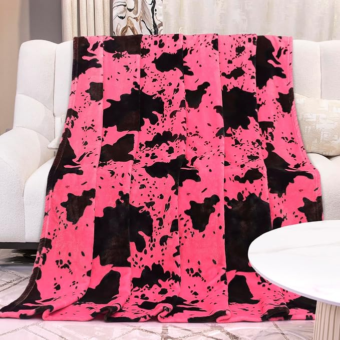 Hot Pink Blanket Queen Size, Extra Large Soft Warm Full Size Fleece Blanket for Couch Bed, Pink Bedroom Living Room Home Decor, 90x90 Inches
