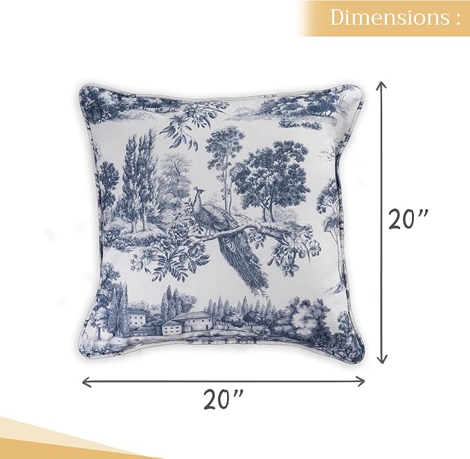 Maison d' Hermine Throw Pillow Covers 100% Cotton (20" x 20" - Pack of 1)