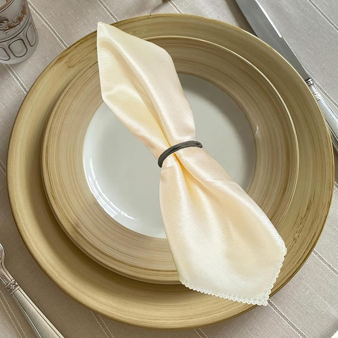 10 Pcs Black Napkin Rings - Metal Napkin Ring(Round) | Stainless Steel Napkin Rings for Table Settings Wedding Christmas Party Dinner Table