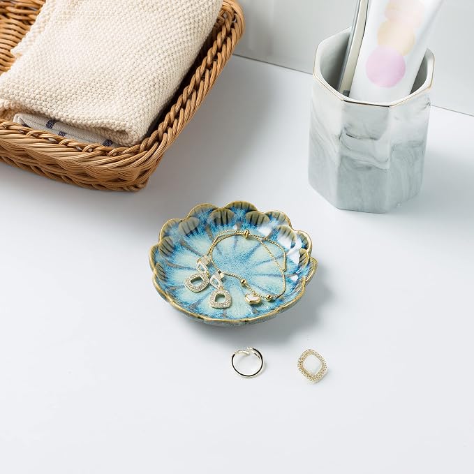 BEUNAIZER Jewelry Dish Tray, Ring Dish, Ceramic Trinket Tray, Key Bowl