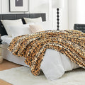 Cozy Bliss Leopard Print Fuzzy Blanket Throw for Bed & Couch - Thick Soft Warm Fleece Blankets for Room Decor, for Kids, Women Men Girls, Brown Cheetah 90"*108"