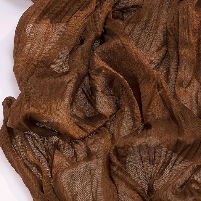Cheesecloth Table Runner Fall Brown Boho Wedding Birthday Party Home Decor | Brown 10pcs Rustic Gauze 10FT Cheese Cloth Sheer Farmhouse Dining Runner for Baby Shower Bridal Holiday Decorations