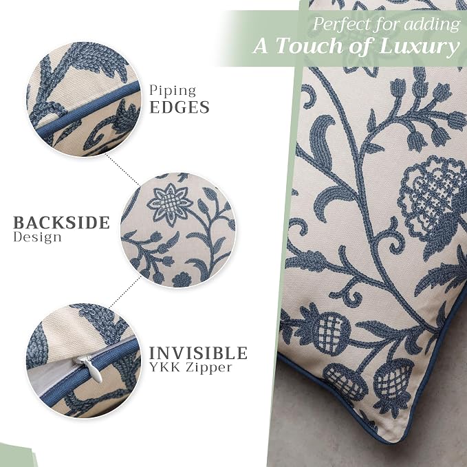 Maison d' Hermine Throw Pillow Covers 100% Cotton (12" x 20" - Pack of 1)