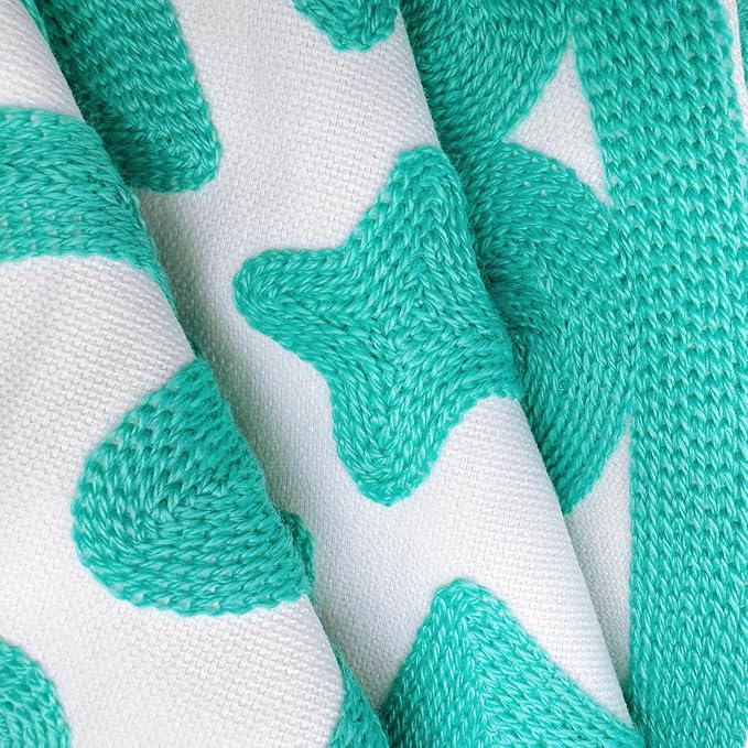 Alysheer Embroidered Spring Decorative Throw Pillow Cover 18"x 18" Set of 2, Boho Mandala Embroidery Turquoise Green Patterned Cushion Case for Sofa Couch Living Room Bedroom Outdoor
