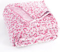 PLEASANT BOULEVARD | Leopard Throw Blanket Fleece, Premium Lightweight Cozy Warm Plush Microfiber Bedspread for Couch Sofa and Bed (Hot Pink, Throw (50 x 60 inches)