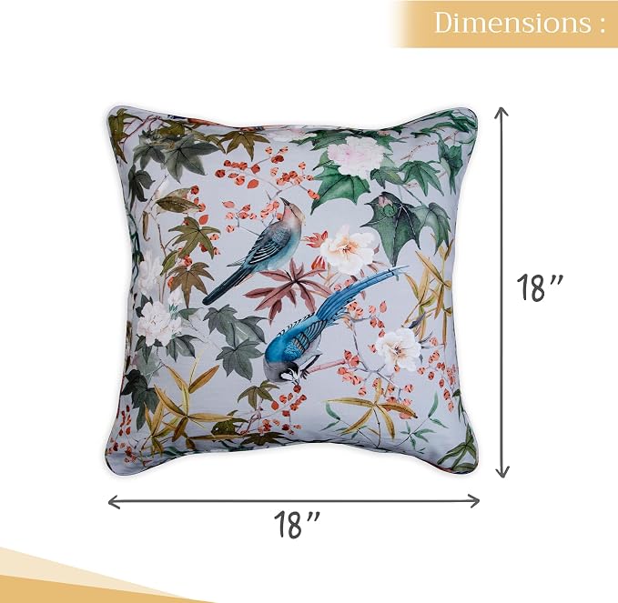 Maison d' Hermine Throw Pillow Covers 100% Cotton (18" x 18" - Pack of 1)