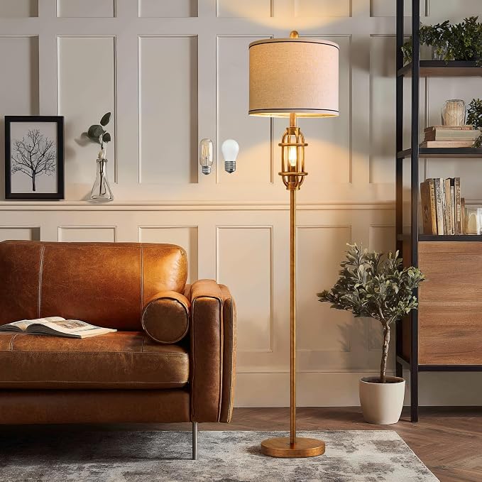 Floor Lamps for Living Room, 62.5'' Farmhouse Tall Lamp with 2 Light Source