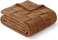 Whale Flotilla Checkered Knit Throw Blanket for Couch, Brown | Soft Decorative Knitted Blankets for Couch Sofa Bed, Lightweight Cozy Throws for Spring Summer, 60x80 Inch