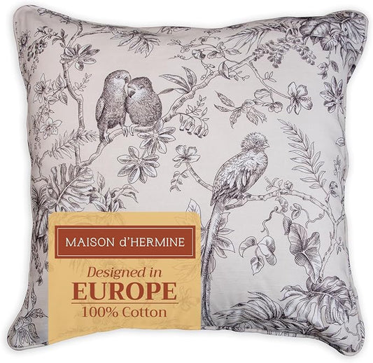 Maison d' Hermine Throw Pillow Covers 100% Cotton (20" x 20" - Pack of 1)
