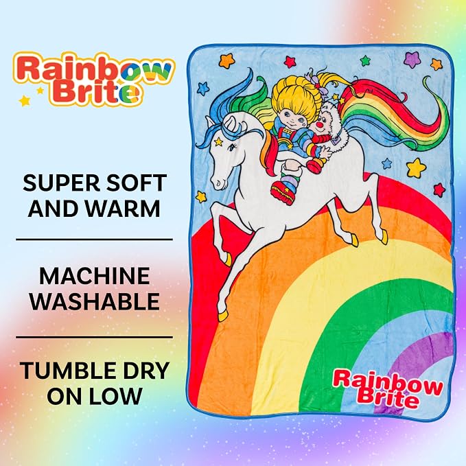 Silver Buffalo Rainbow Brite, Starlite, Twink, Throw Blanket, 45x60in | Fleece, Soft and Cozy, 180 GSM