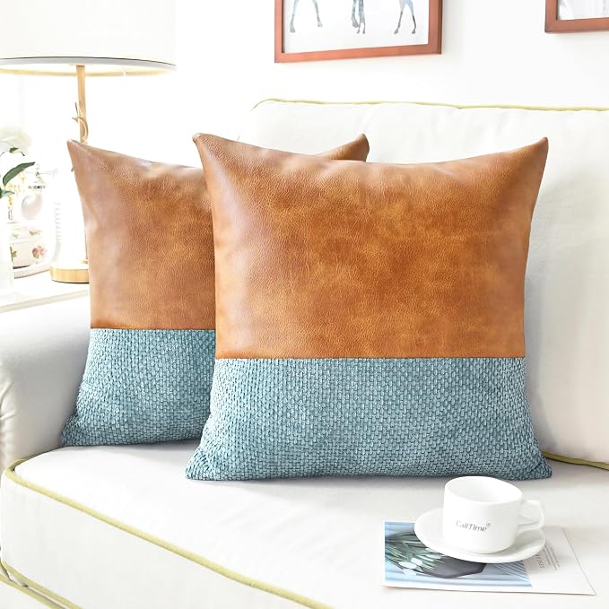 CaliTime Decorative Couch Throw Pillow Covers 18 X 18 Inches Deep Smoke