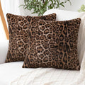 cygnus Faux Fur Cheetah Print Pillow Covers 18X18 inch | Set of 2 Leopard Pillowcase Fluffy Fuzzy Decorative Square Throw Pillows for Couch Sofa Living Room Bedroom Decor