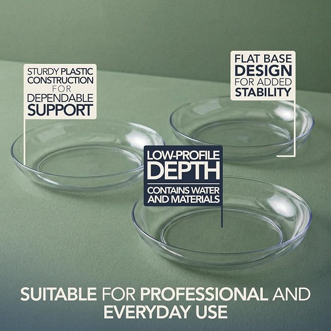 Royal Imports Clear Plant Saucer,Floral Plastic Plates Plant Tray 9" 24pk