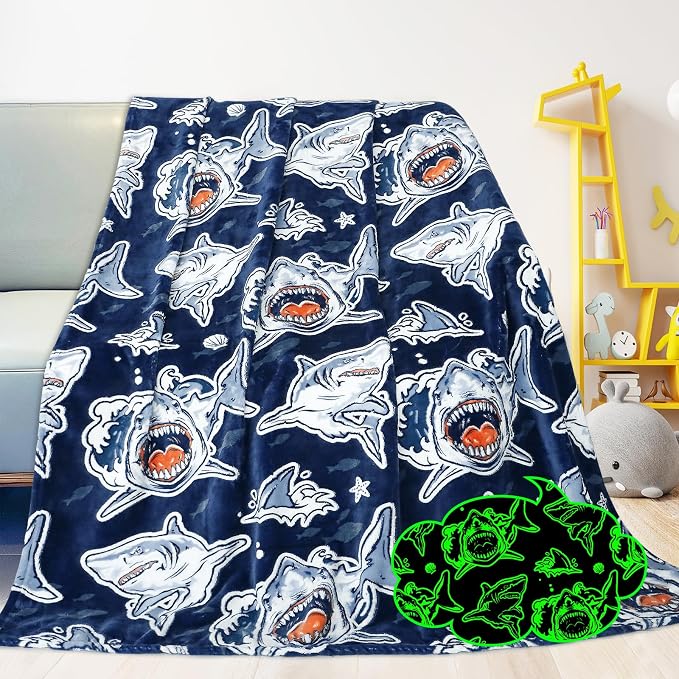 GEULAY Shark Throw Blanket for Boys, 50"x60"