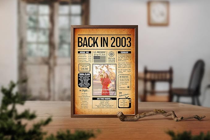 Back in 2003 Poster Sign, Personalized Birthday Gifts Idea, Custom 2003 Historical Birthday Newspaper, Born in 2003 Birthday Party Decorations, Fun Fact for the Day You Were Born, Decor Art Print