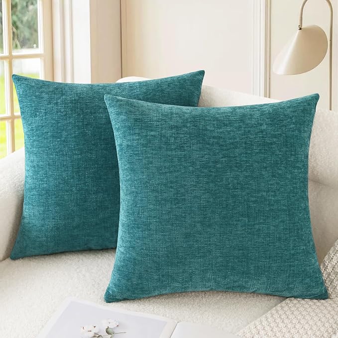 CaliTime Decorative Couch Throw Pillow Covers 26 X 26 Inches Teal