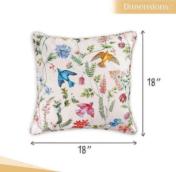 Maison d' Hermine Throw Pillow Covers 100% Cotton (18" x 18" - Pack of 1)
