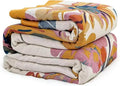 Boho Throw Blanket for Bed 100% Cotton Bohemian Blankets Ultra Soft Woven Muslin Decorative Blankets All Seasons Vintage Quilt Knitted Blanket for Sofa Chair(Yellow, 50"x60")
