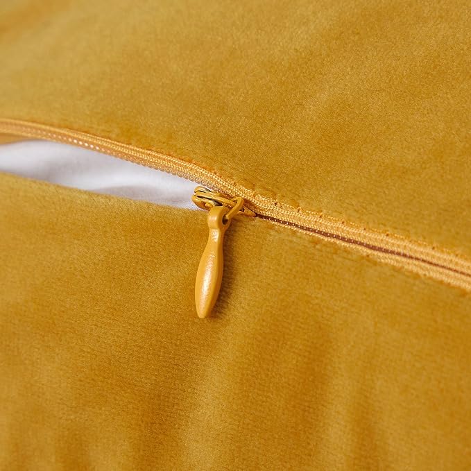 JUSPURBET Gold Velvet Throw Pillow Covers 20x20 Inch Set of 2 with Soft Tassel Fringe Luxury Boho Pillowcase for Sofa Couch Bed Home Decor Machine Washable