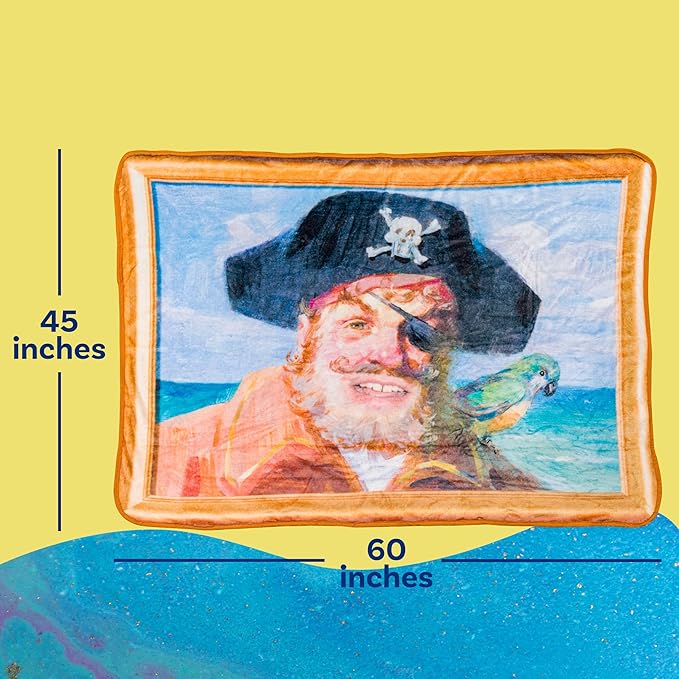 Silver Buffalo Spongebob Squarepants Captain, Fleece Throw Blanket, 45x60in | Painty the Pirate, Soft and Cozy, 180 GSM