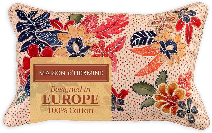 Maison d' Hermine Throw Pillow Covers 100% Cotton (12" x 20" - Pack of 1)