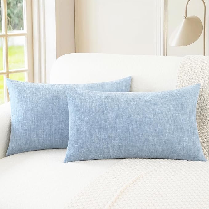 CaliTime Decorative Couch Throw Pillow Covers 26 X 16 Inches Baby Blue